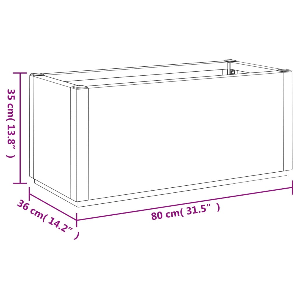 Plantenbak 80x36x35 cm polypropeen donkergrijs