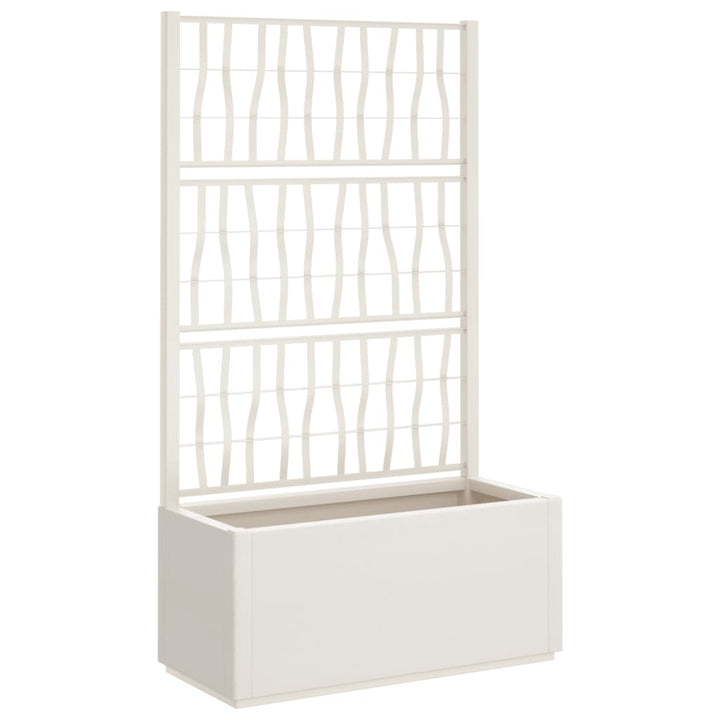 Plantenbak met latwerk 80x36x140 cm polypropeen wit