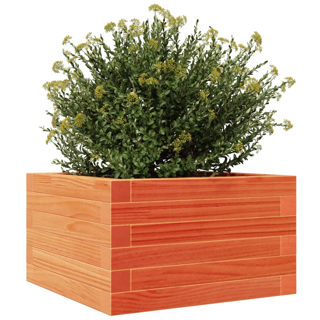 Plantenbak 40x40x23 cm massief groenenhout wasbruin