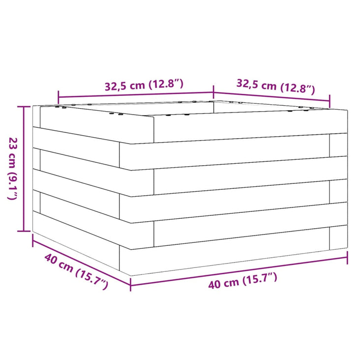 Plantenbak 40x40x23 cm massief douglashout