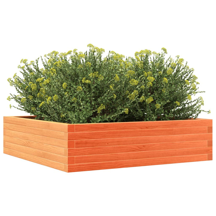 Plantenbak 90x90x23 cm massief grenenhout wasbruin