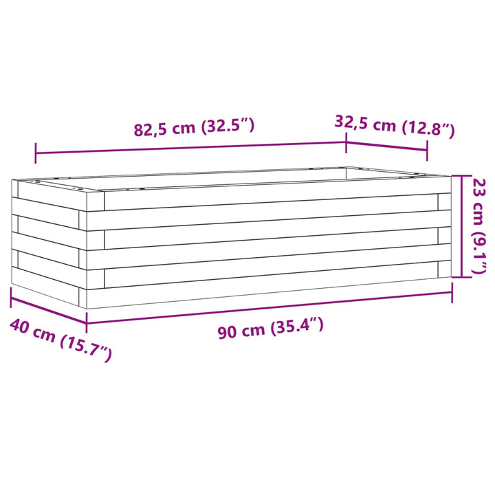 Plantenbak 90x40x23 cm massief grenenhout