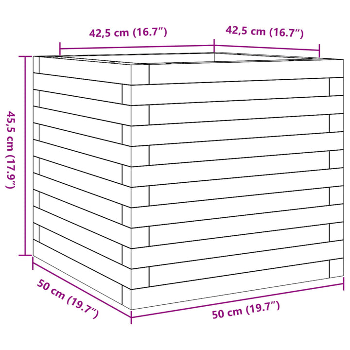 Plantenbak 50x50x45,5 cm massief grenenhout