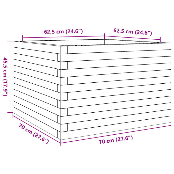 Plantenbak 70x70x45,5 cm massief grenenhout