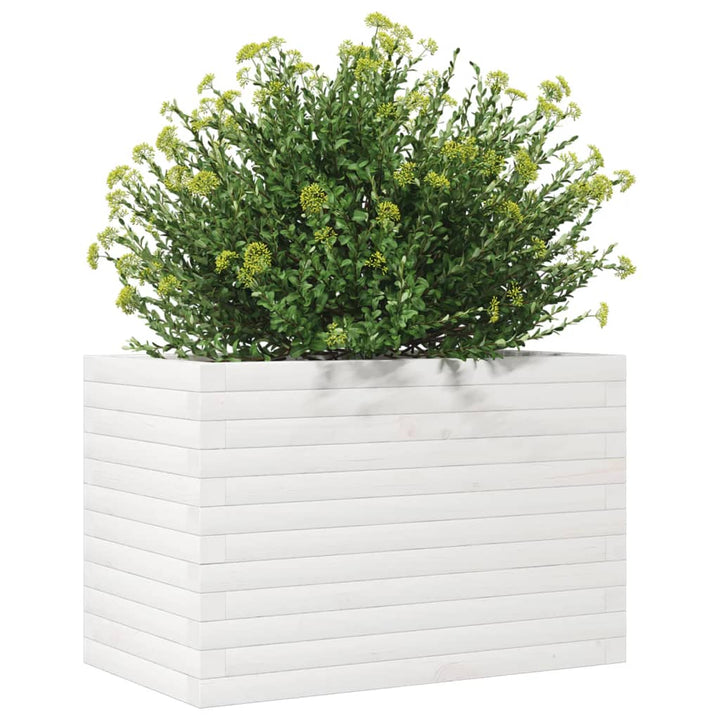 Plantenbak 70x40x45,5 cm massief grenenhout wit