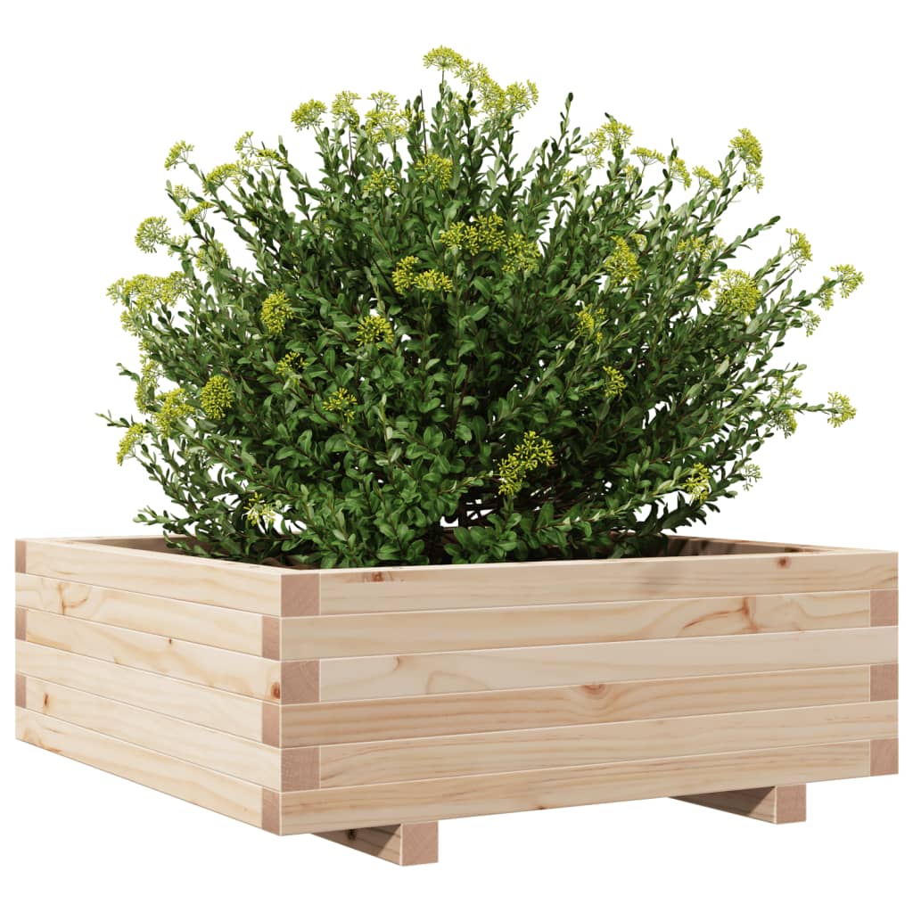 Plantenbak 70x70x26,5 cm massief groenhout