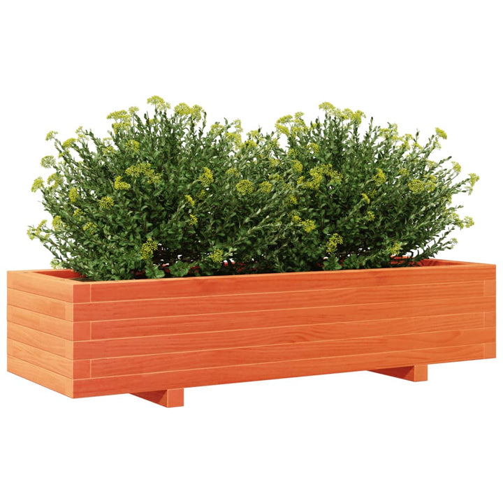 Plantenbak 110x40x26,5 cm massief groenenhout wasbruin