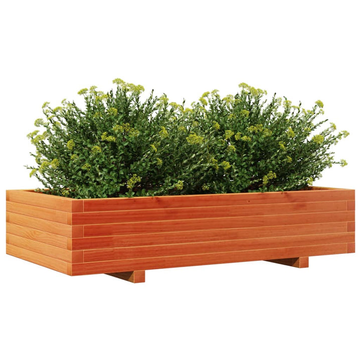 Plantenbak 110x60x26,5 cm massief grenenhout wasbruin