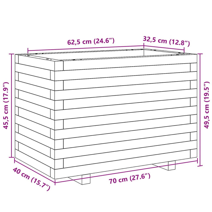 Plantenbak 70x40x49,5 cm geïmpregneerd grenenhout