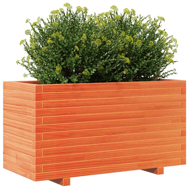 Plantenbak 90x40x49,5 cm massief grenenhout wasbruin