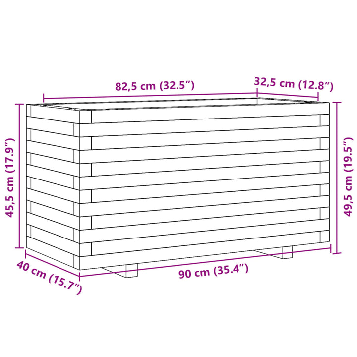 Plantenbak 90x40x49,5 cm geïmpregneerd grenenhout