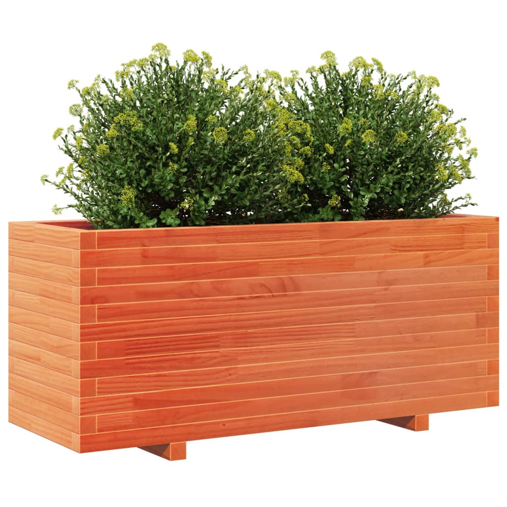 Plantenbak 110x40x49,5 cm massief groenenhout wasbruin