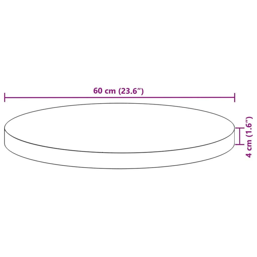 Tafelblad rond ø˜ 60x4 cm massief acaciahout