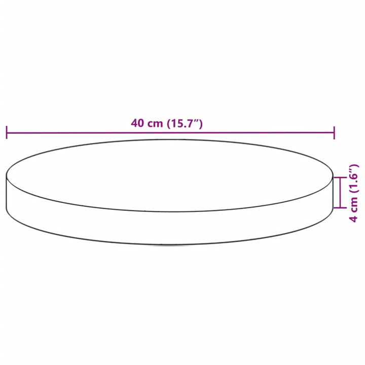 Tafelblad rond ø˜ 40x4 cm massief acaciahout