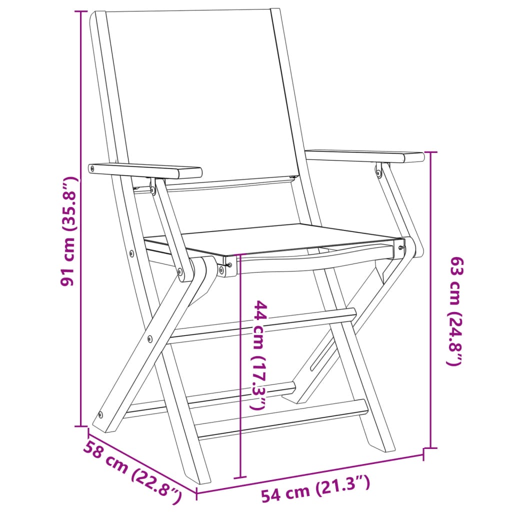 7-delige Tuinset massief hout en stof beige