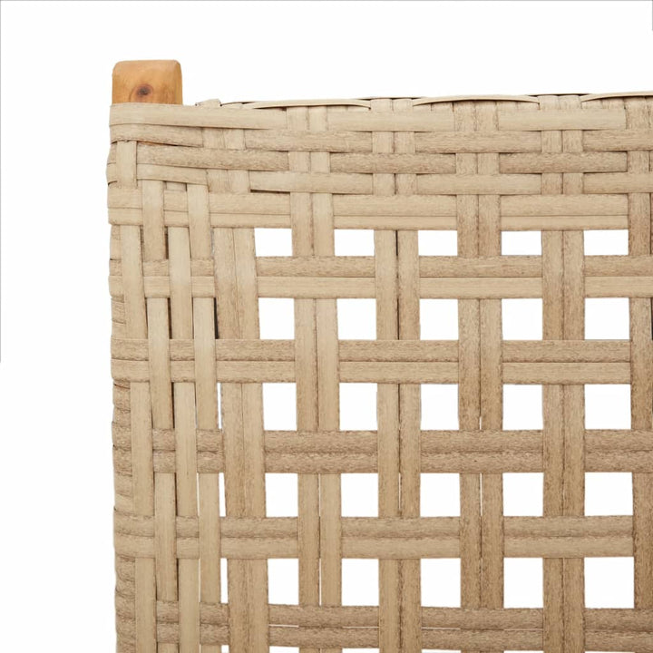 7-delige Tuinset poly rattan en massief hout beige