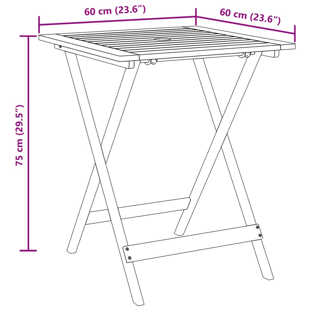 3-delige Bistroset polypropeen en massief hout beige