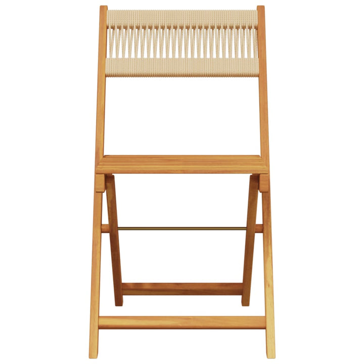 3-delige Bistroset polypropeen en massief hout beige