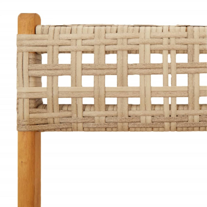 3-delige Bistroset poly rattan en massief hout beige