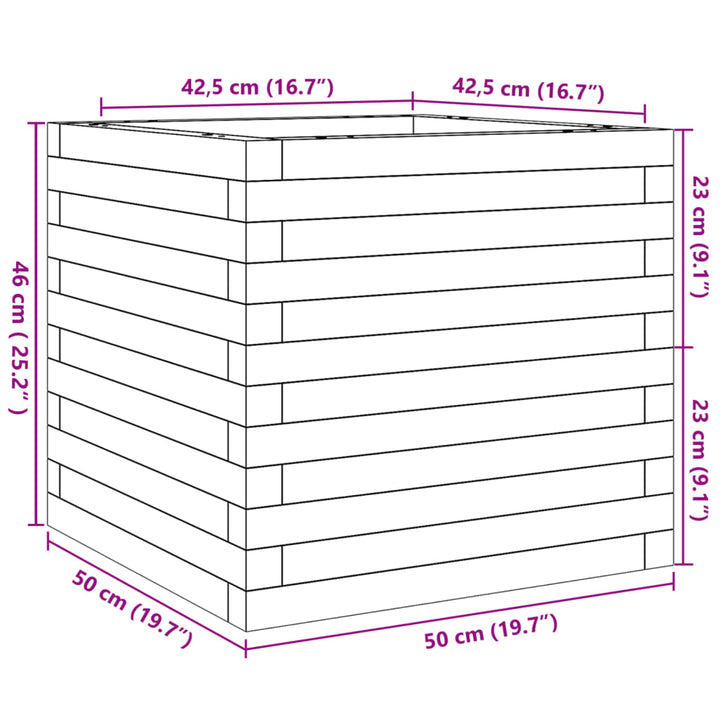 Plantenbak 50x50x46 cm massief grenenhout