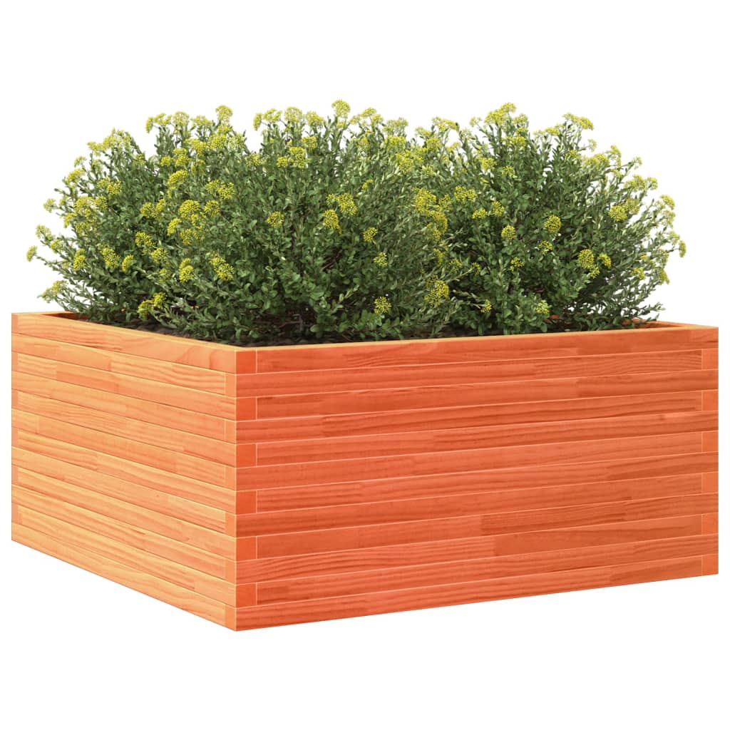 Plantenbak 100x100x46 cm massief groenenhout wasbruin