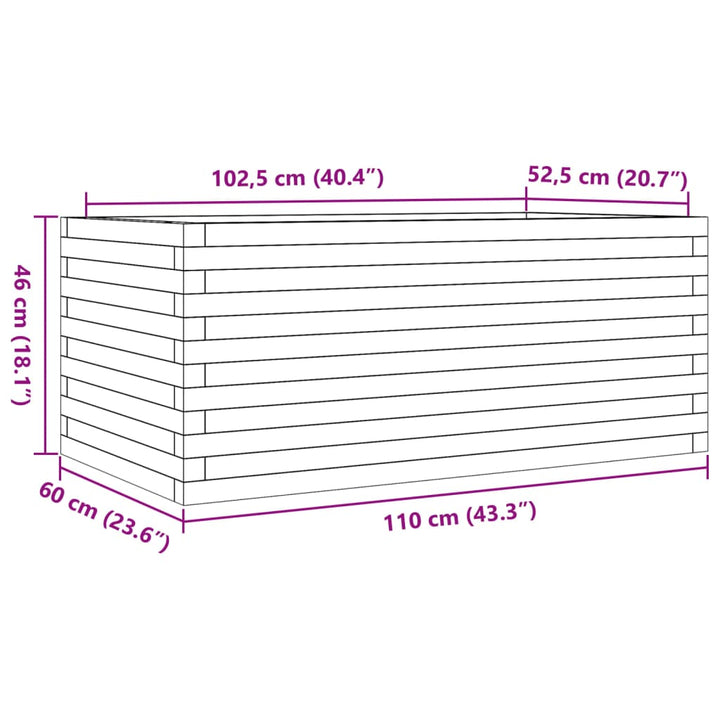 Plantenbak 110x60x46 cm massief douglashout