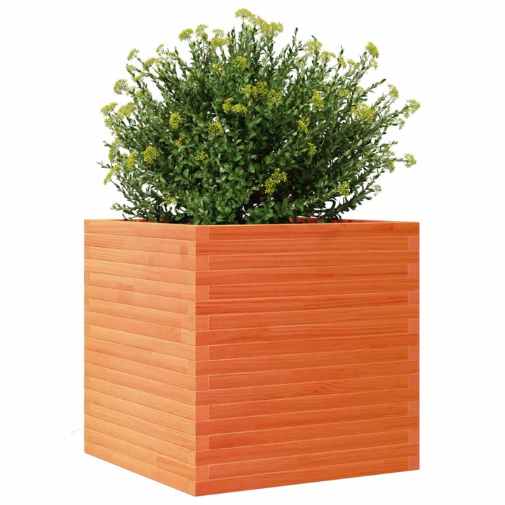 Plantenbak 70x70x68,5 cm massief grenenhout wasbruin