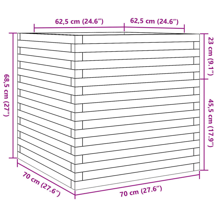 Plantenbak 70x70x68,5 cm massief douglashout