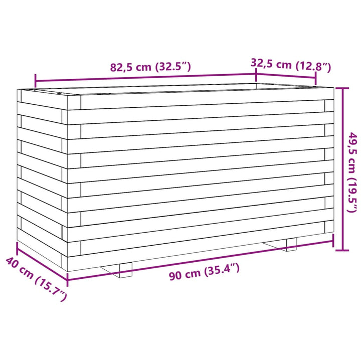 Plantenbak 90x40x49,5 cm massief grenenhout