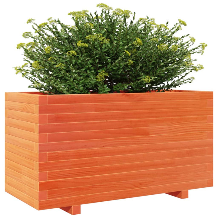 Plantenbak 90x40x49,5 cm massief grenenhout wasbruin