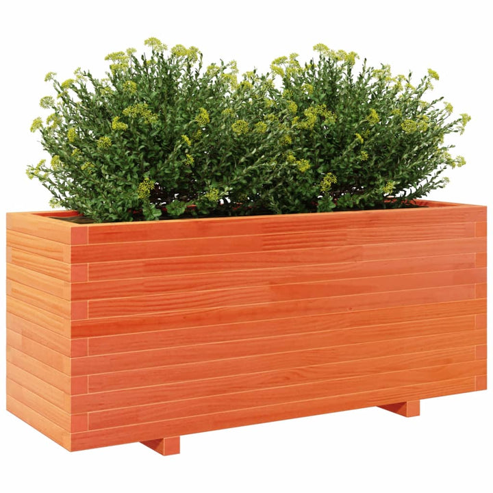 Plantenbak 110x40x49,5 cm massief grenenhout wasbruin