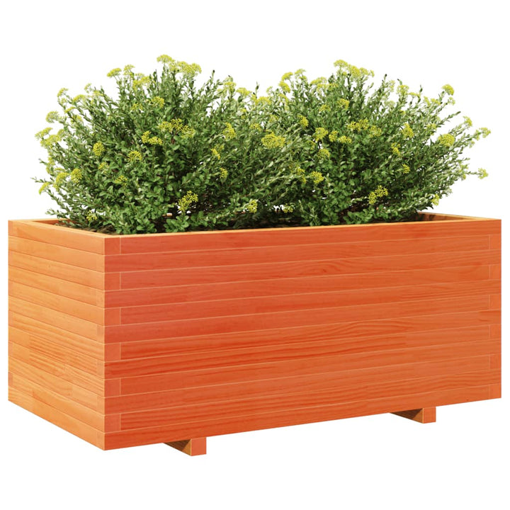 Plantenbak 110x60x49,5 cm massief grenenhout wasbruin