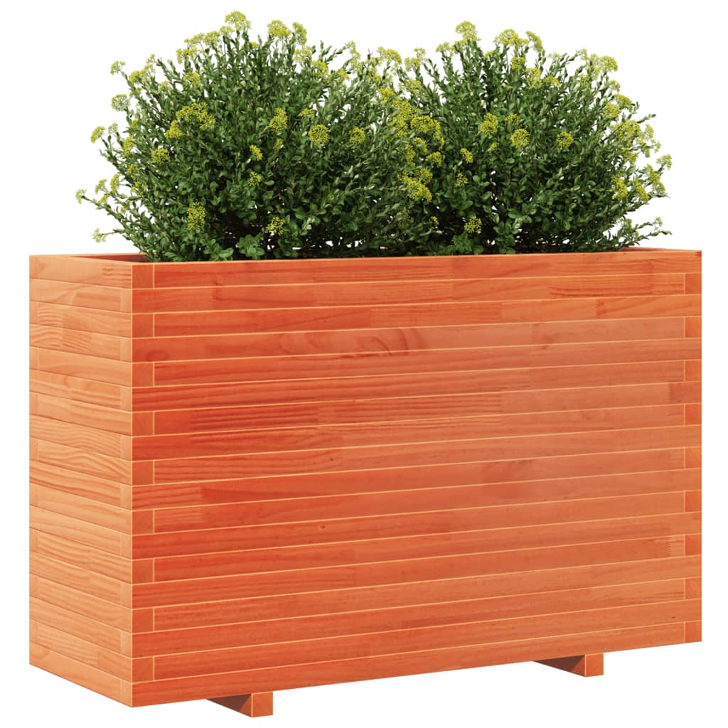 Plantenbak 110x40x72,5 cm massief grenenhout wasbruin