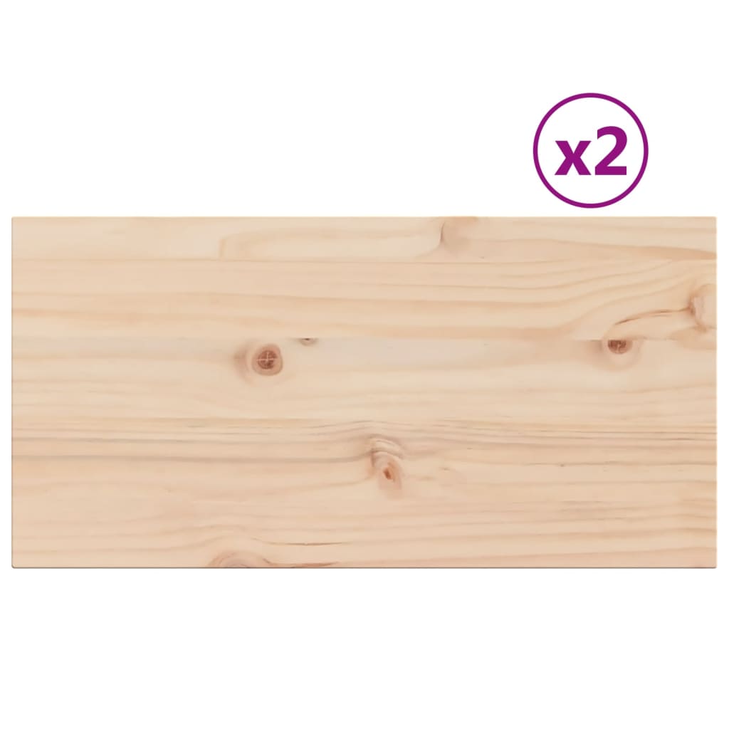 Tafelbladen 2 st rechthoekig 60x30x1,7 cm massief grenenhout