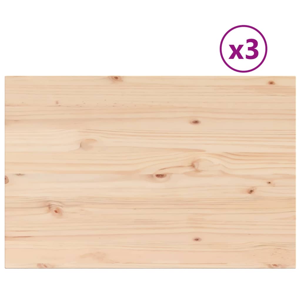 Tafelbladen 3 st rechthoekig 80x53x1,7 cm massief grenenhout