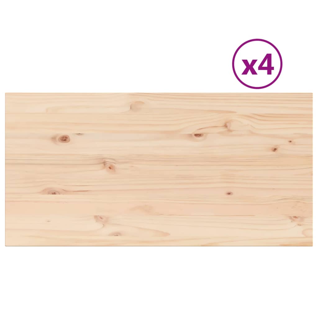 Tafelbladen 4 st rechthoekig 100x50x1,7 cm massief grenenhout