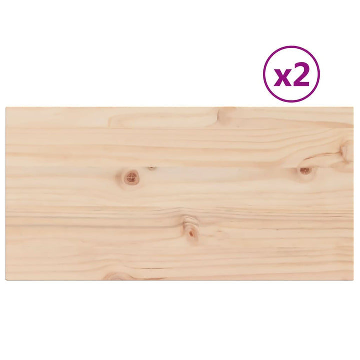Tafelbladen 2 st rechthoekig 70x35x2,5 cm massief grenenhout