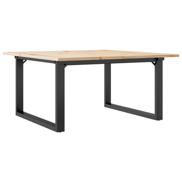 Salontafel O-frame 90x90x45 cm massief grenenhout en gietijzer