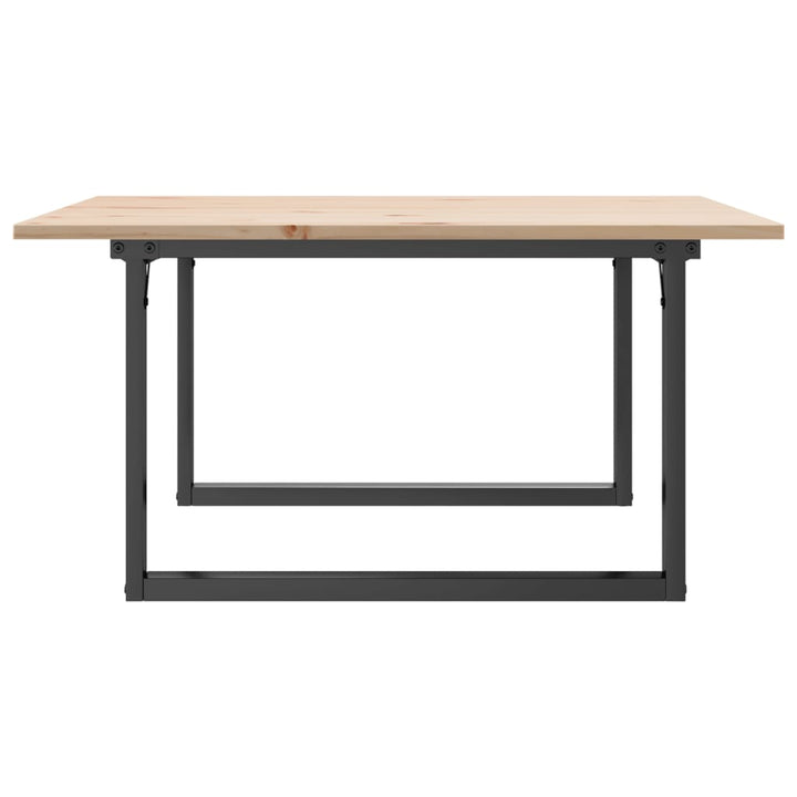 Salontafel O-frame 90x90x45 cm massief grenenhout en gietijzer