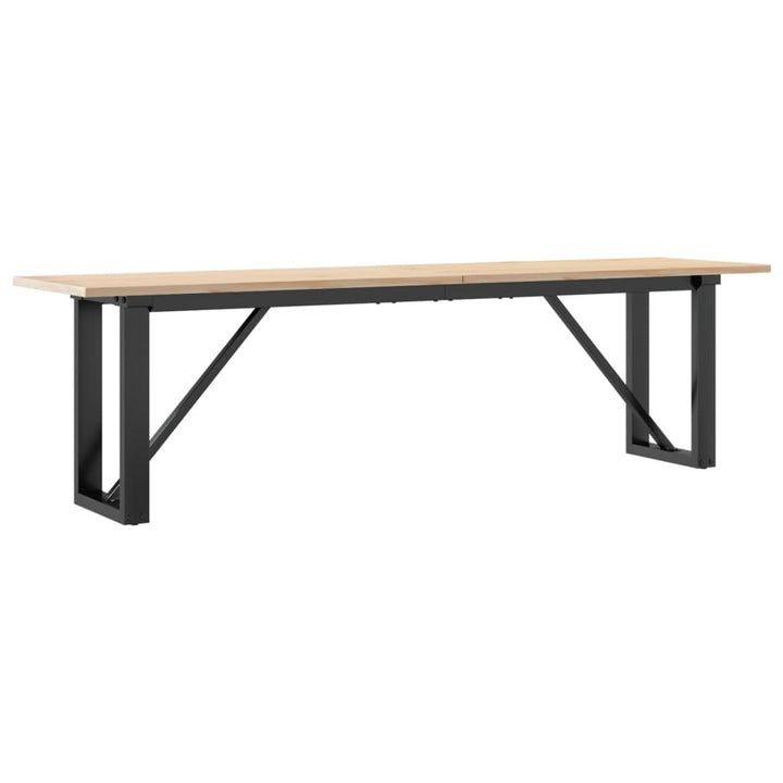 Salontafel O-frame 160x40x45 cm massief grenenhout en gietijzer