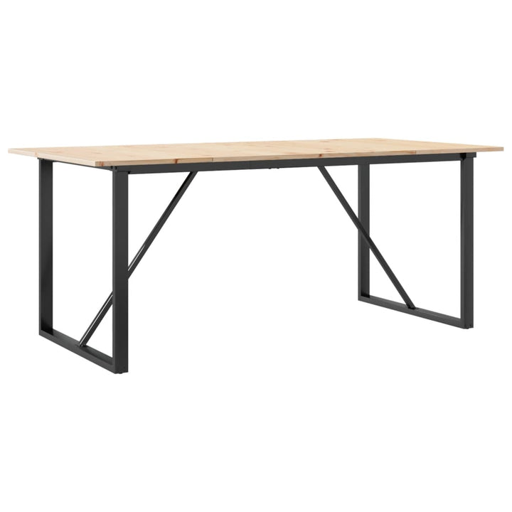 Eettafel O-frame 180x90x75 cm massief grenenhout en gietijzer