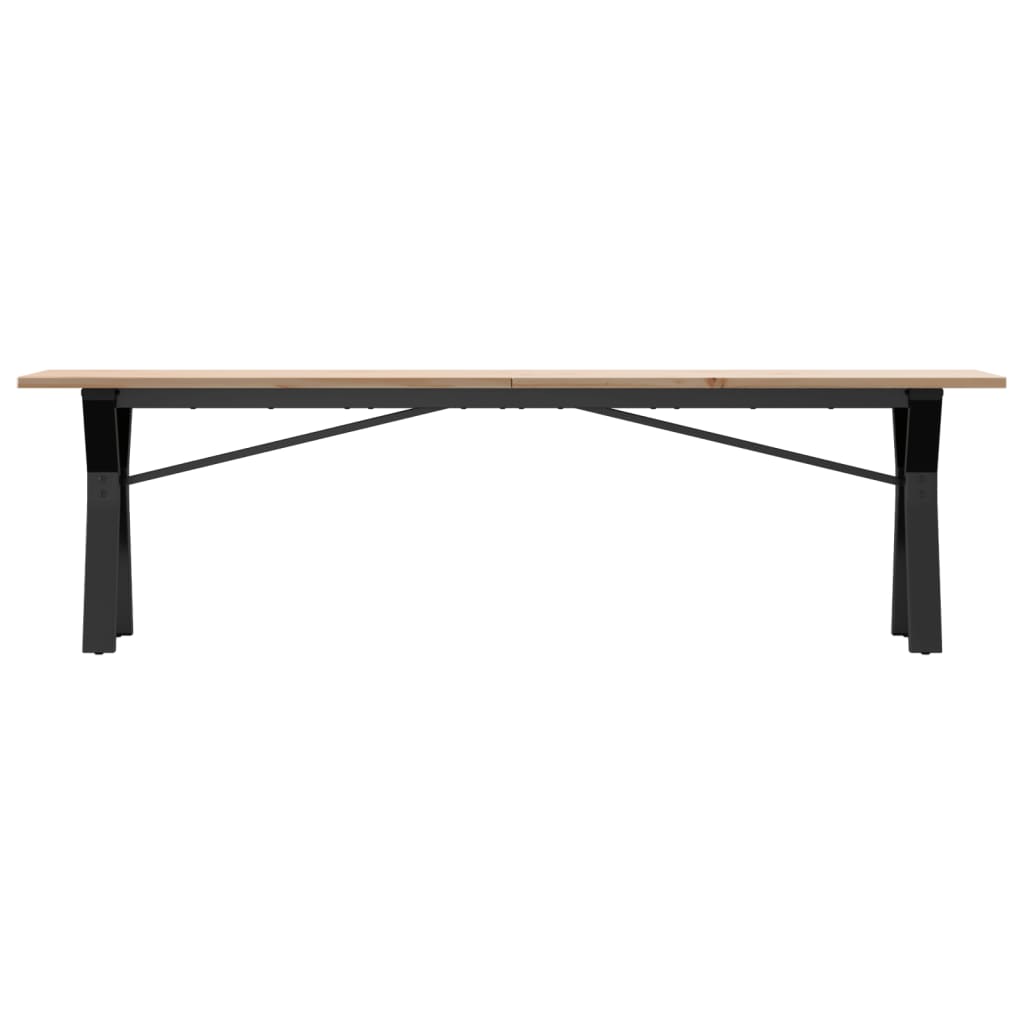 Salontafel Y-frame 160x40x45 cm massief grenenhout en gietijzer