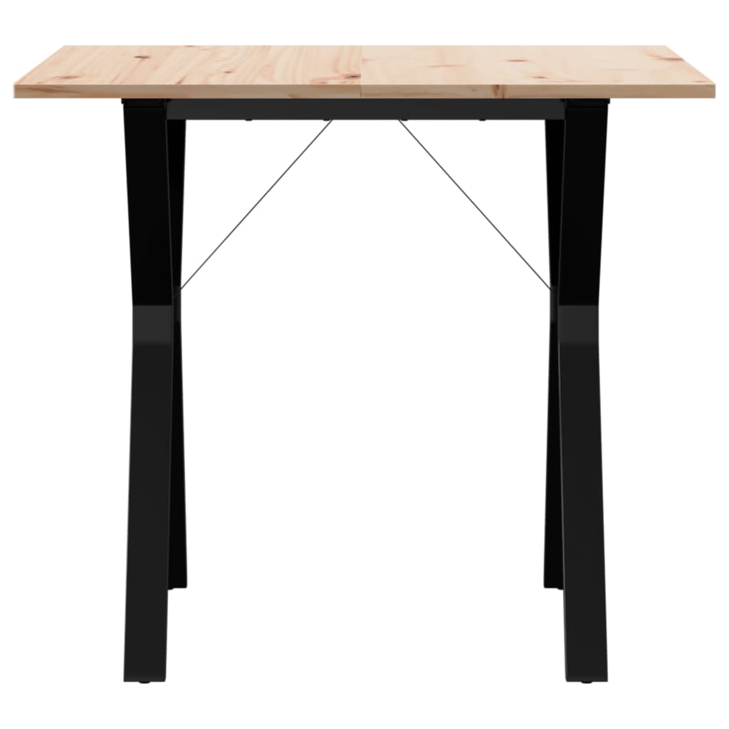 Eettafel Y-frame 90x90x75 cm massief grenenhout en gietijzer