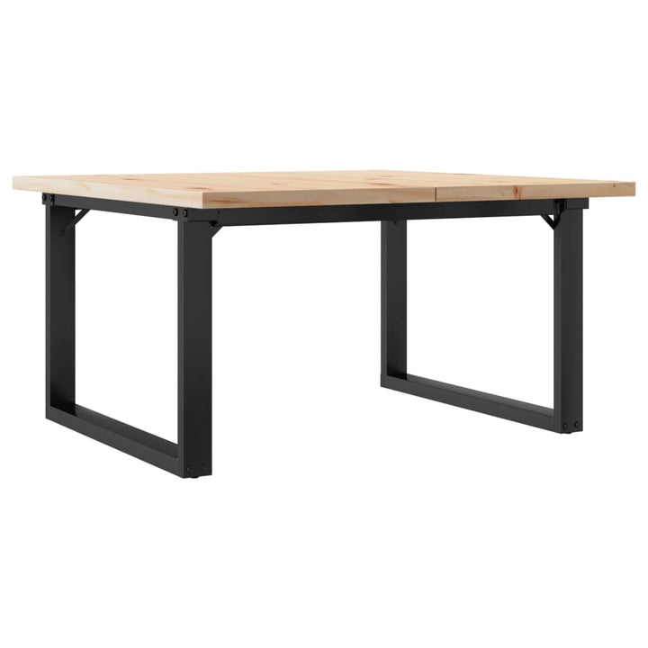 Salontafel O-frame 80x80x45,5 cm grenenhout en gietijzer