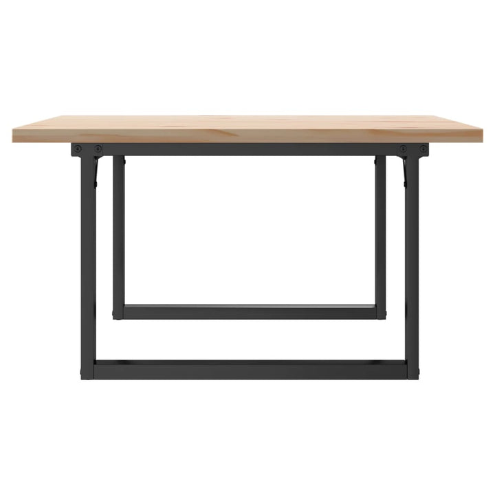 Salontafel O-frame 80x80x45,5 cm grenenhout en gietijzer