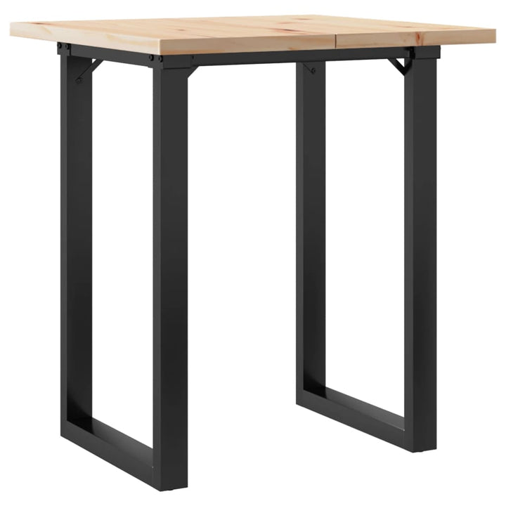 Eettafel O-frame 70x70x75,5 cm massief grenenhout en gietijzer