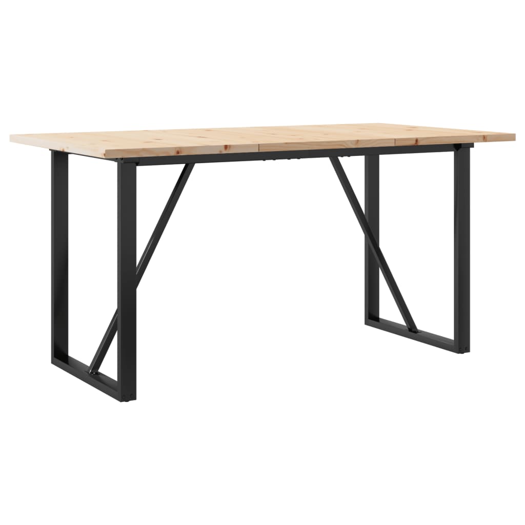 Eettafel O-frame 140x80x75,5 cm massief grenenhout en gietijzer