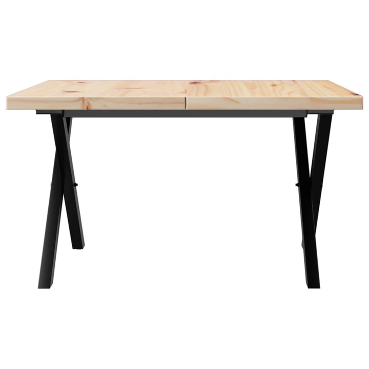 Salontafel X-frame 70x70x40,5 cm grenenhout en gietijzer