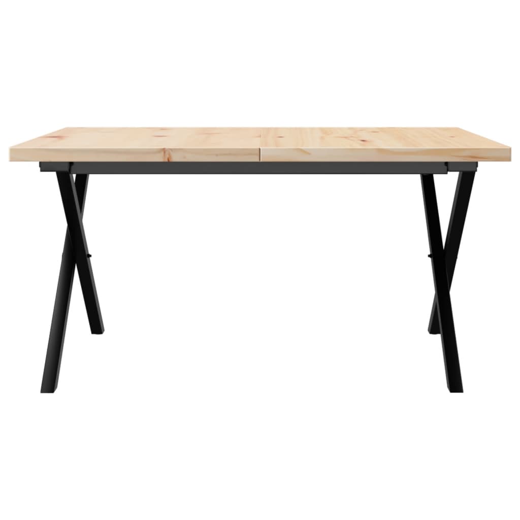 Salontafel X-frame 80x80x45,5 cm grenenhout en gietijzer