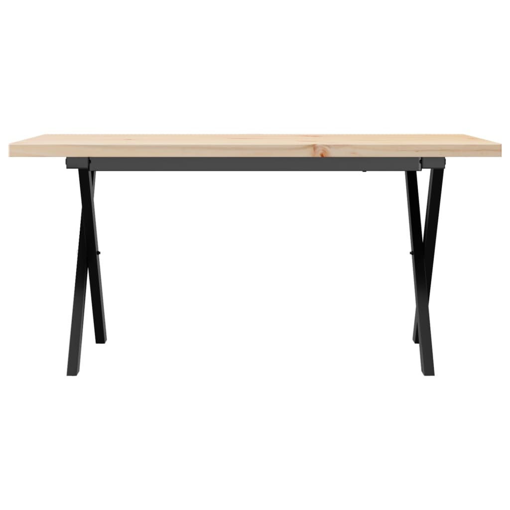 Salontafel X-frame 90x40x45,5 cm grenenhout en gietijzer